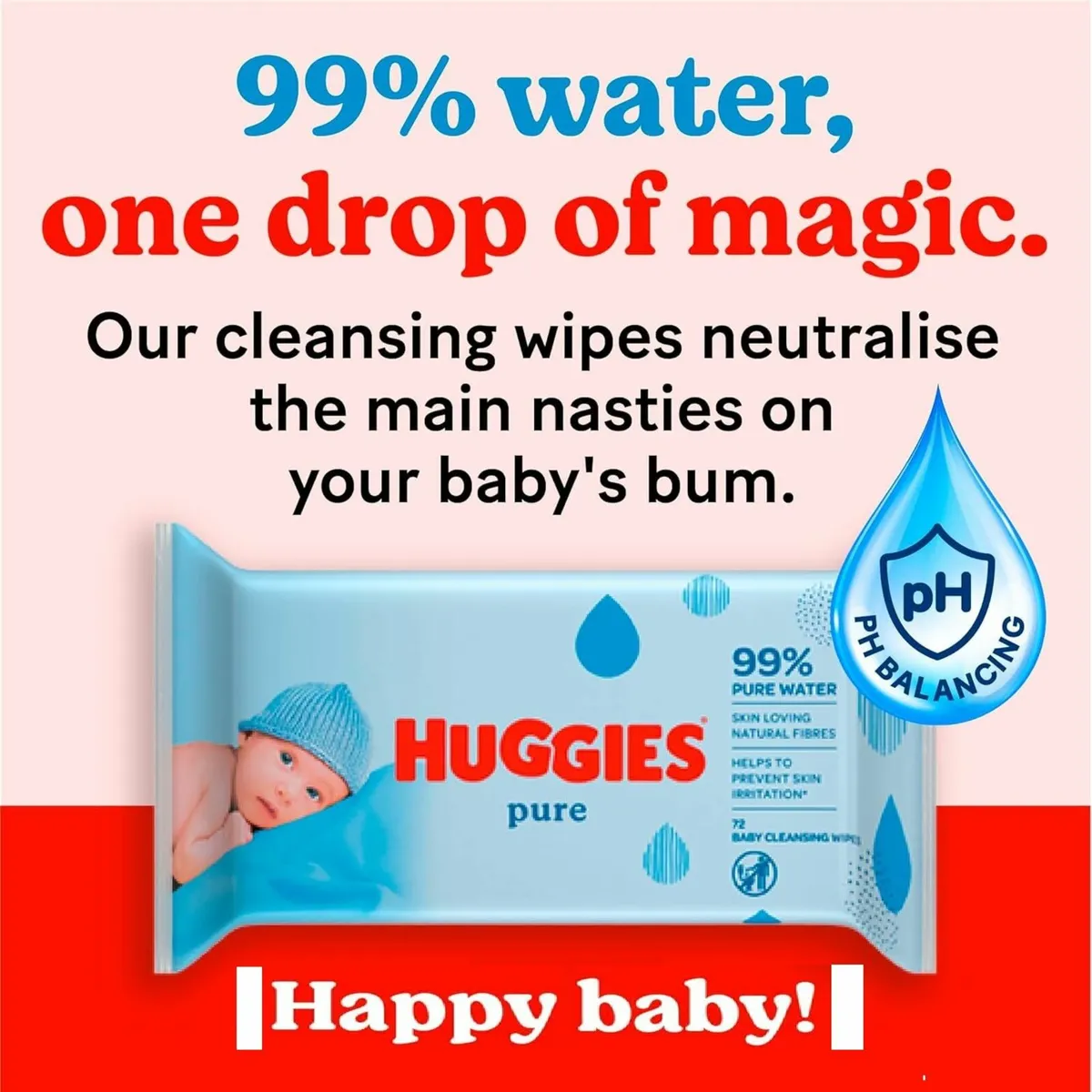 Huggies Pure, Baby Wipes, 18 x 56 - Image 2