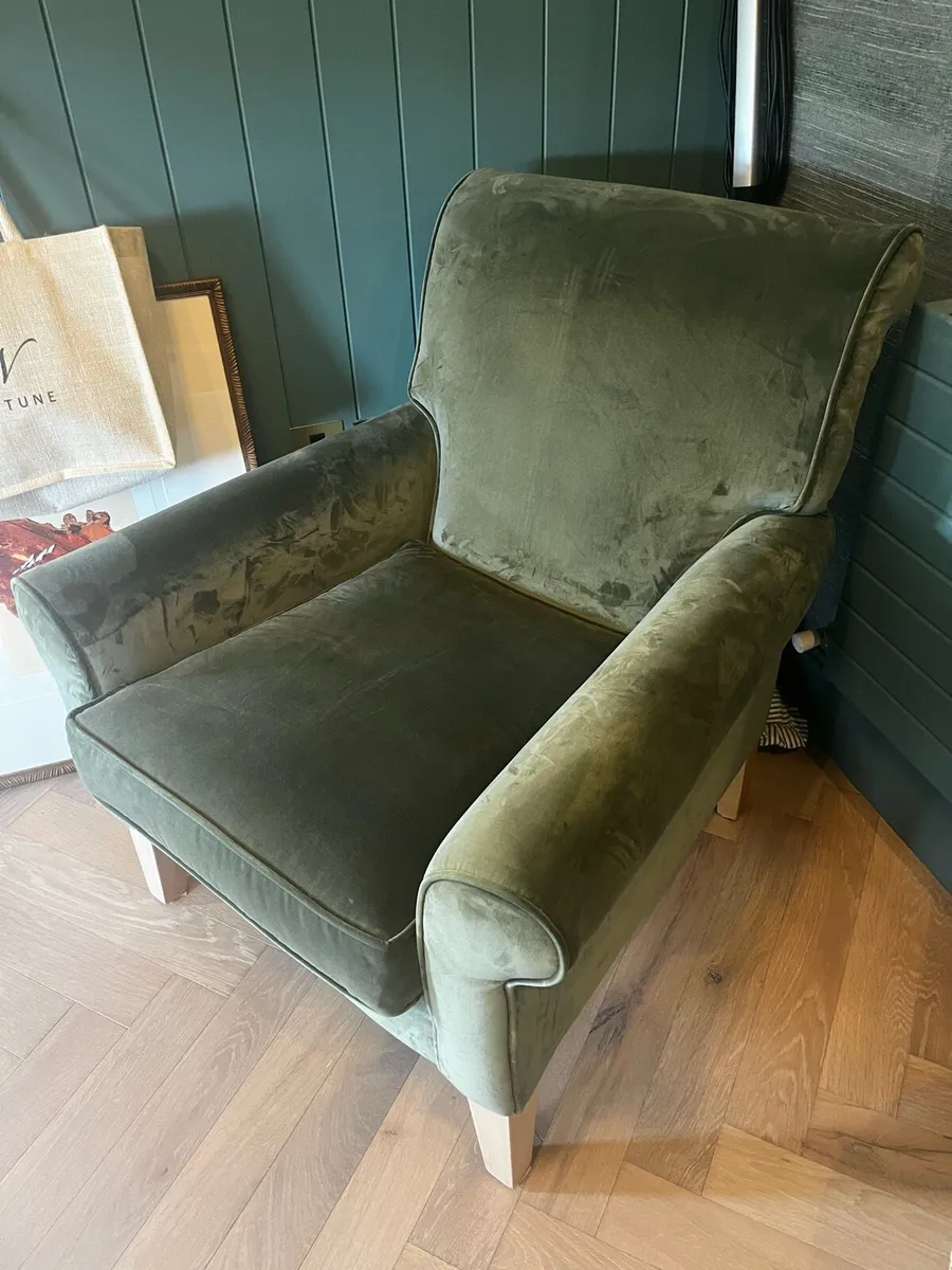 Green Velvet Chair - Image 2