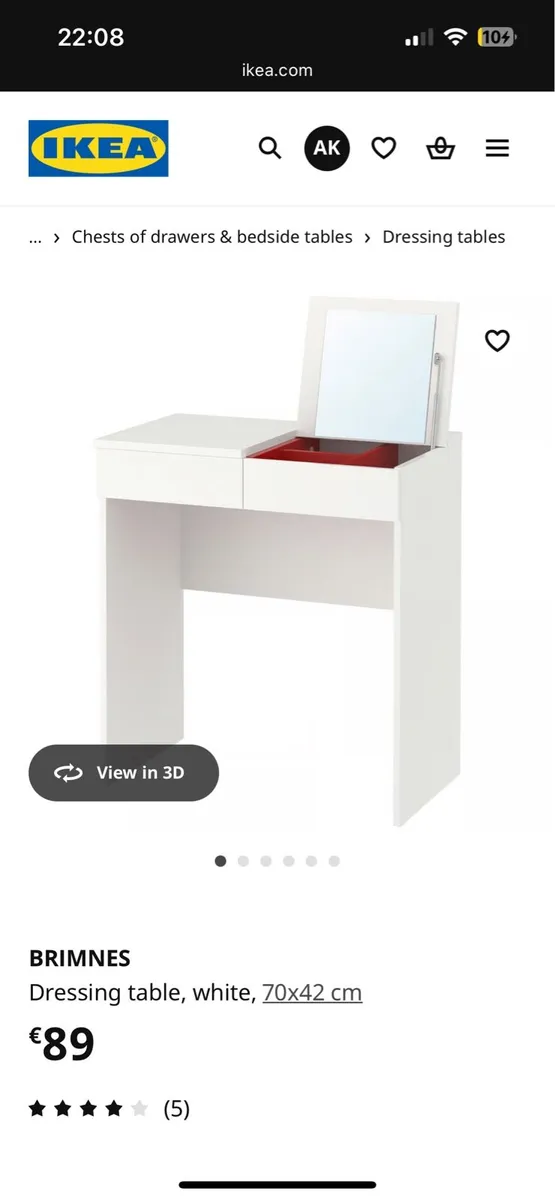 Brimnes Dressing Table - Ikea - Wood effect finish - Image 4