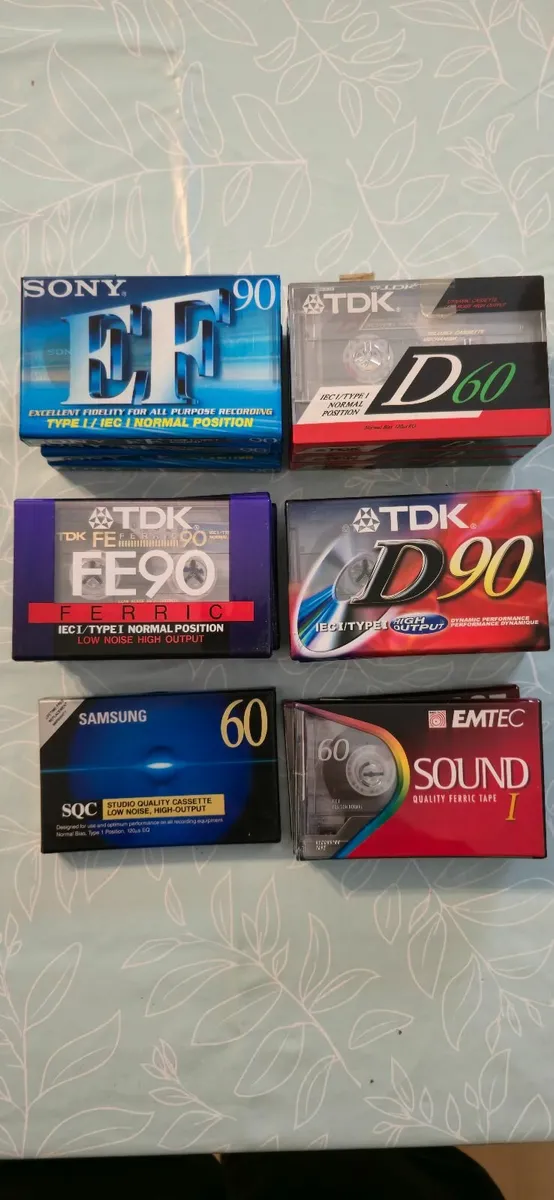 NEW TAPE CASETTE TDK D90 FE60 SONY EF90 BASF - Image 1