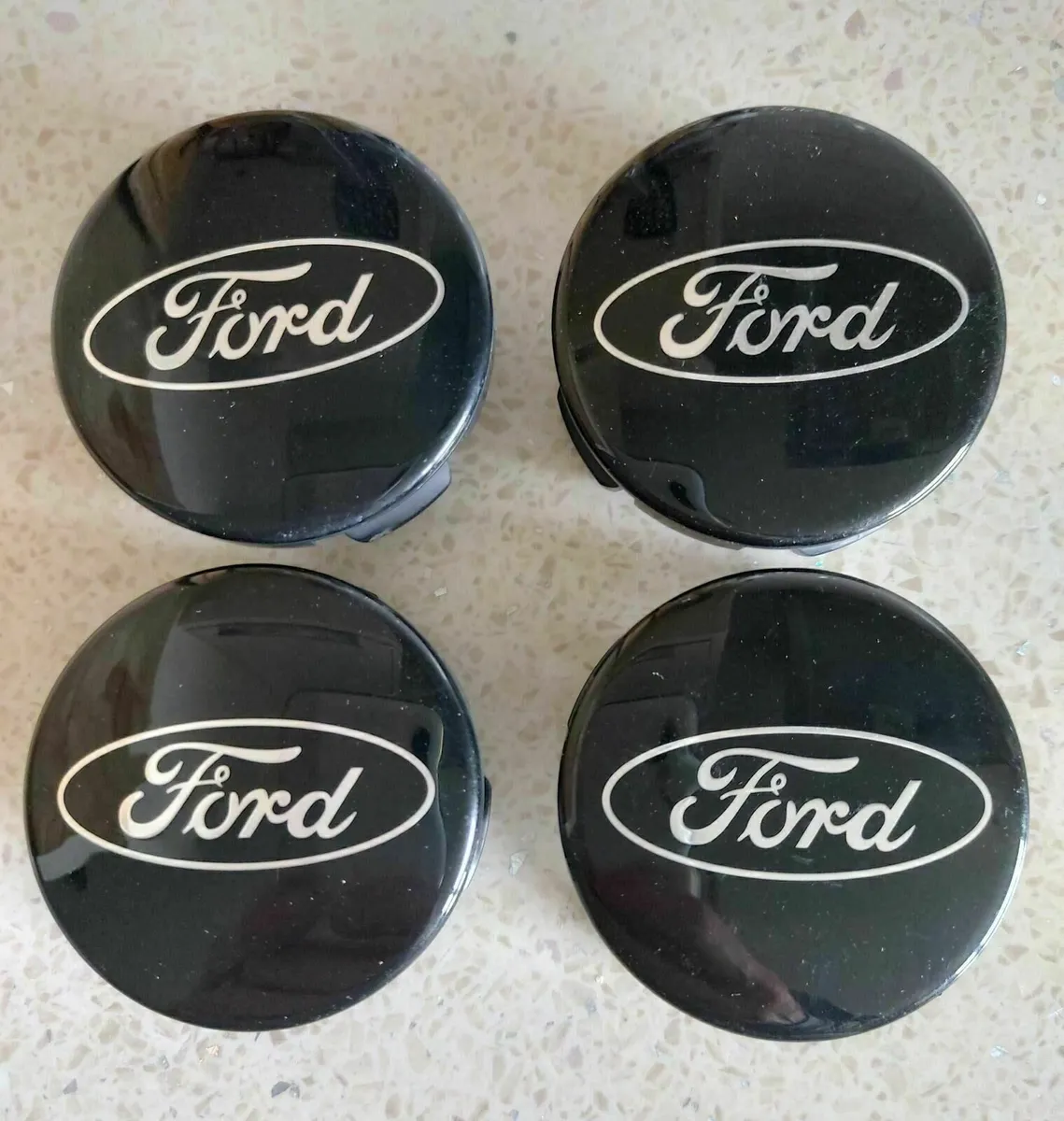 4 x  Black Ford Centre Caps - FREE POST - Image 1