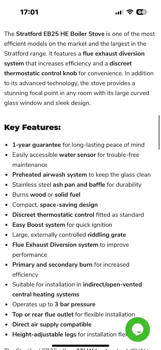 Stafford 24kw boiler stove - Image 2