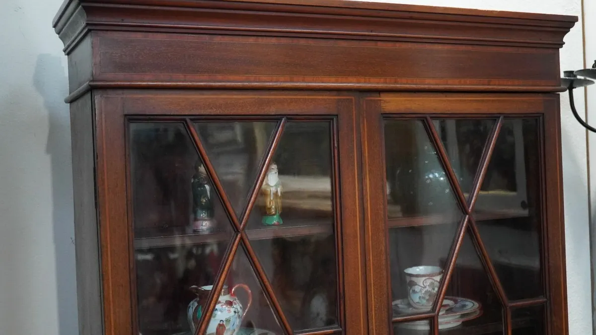 Edwardian Mahogany Bureau Bookcase, c.1900 - Image 3