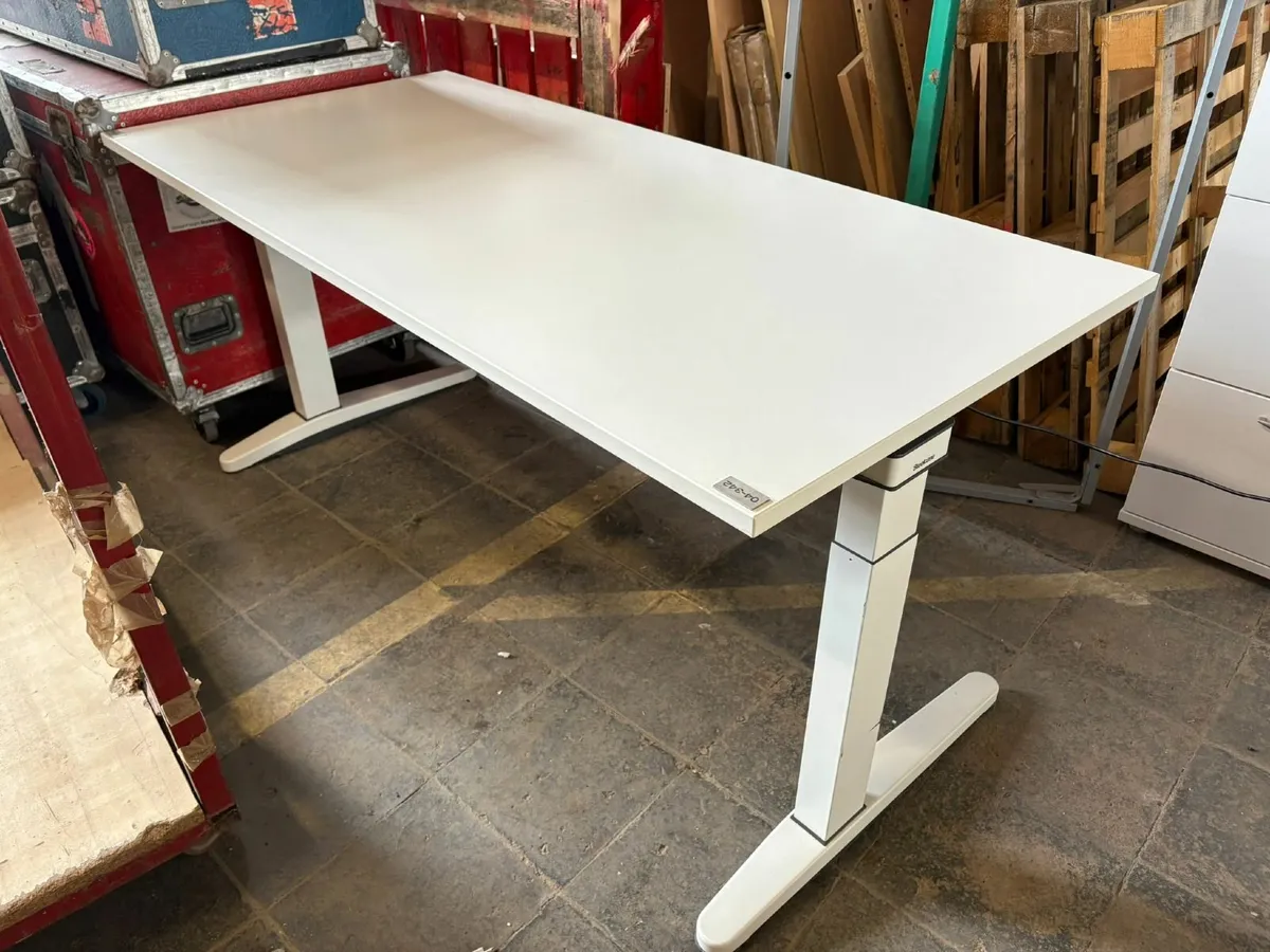 Preowned White Sit Stand Desk - £250 + VAT - Image 2