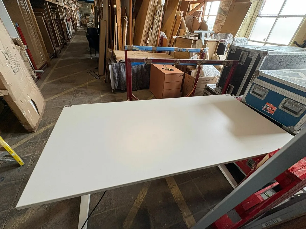 Preowned White Sit Stand Desk - £250 + VAT - Image 3
