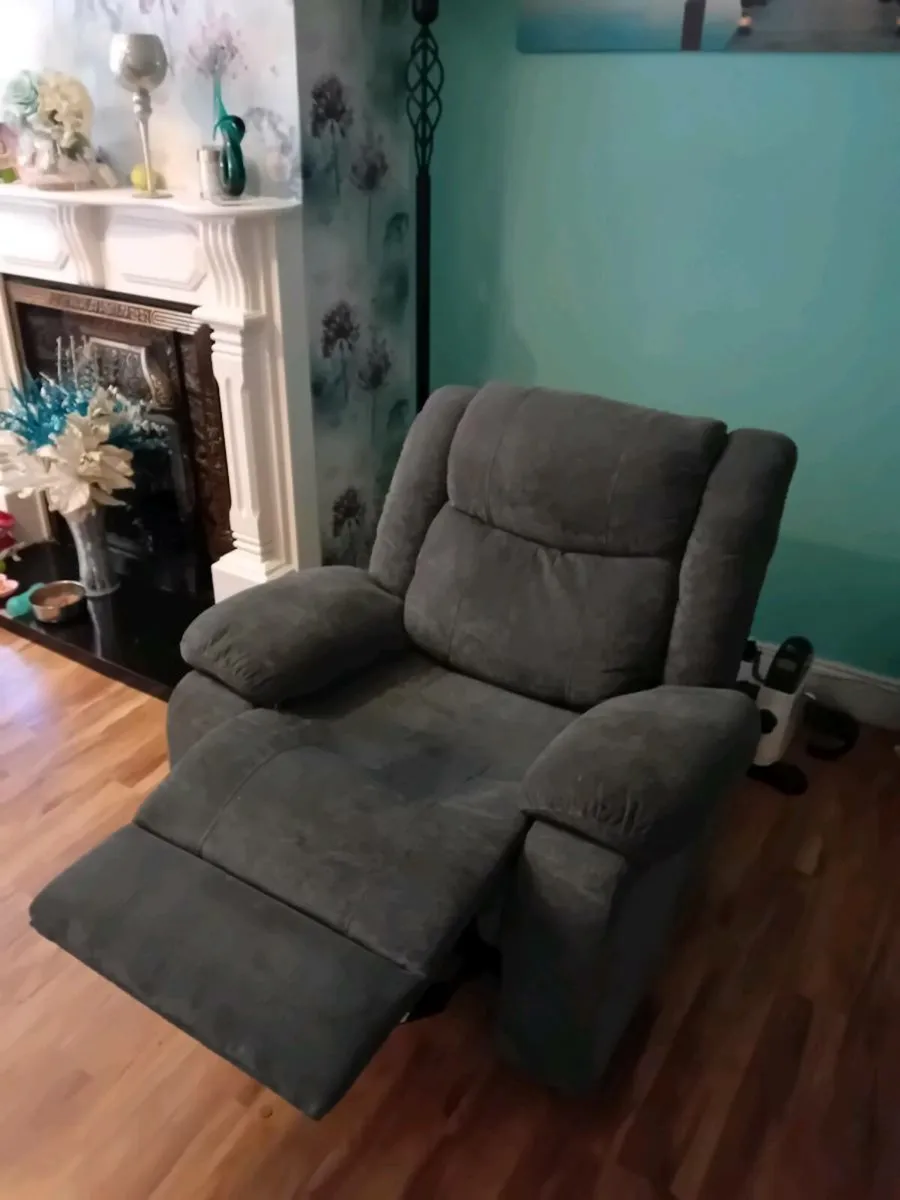 Blue Grey One Chair Recliner - Image 1