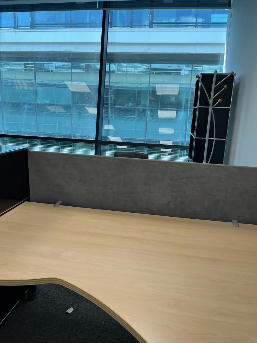 9 L-Shaped Office Desks + 13 Privacy Panels - Image 3