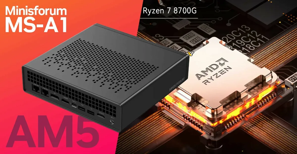 Minisforum MS-A1 ,Ryzen 8700G ,32gb ram ,512gb ssd - Image 1