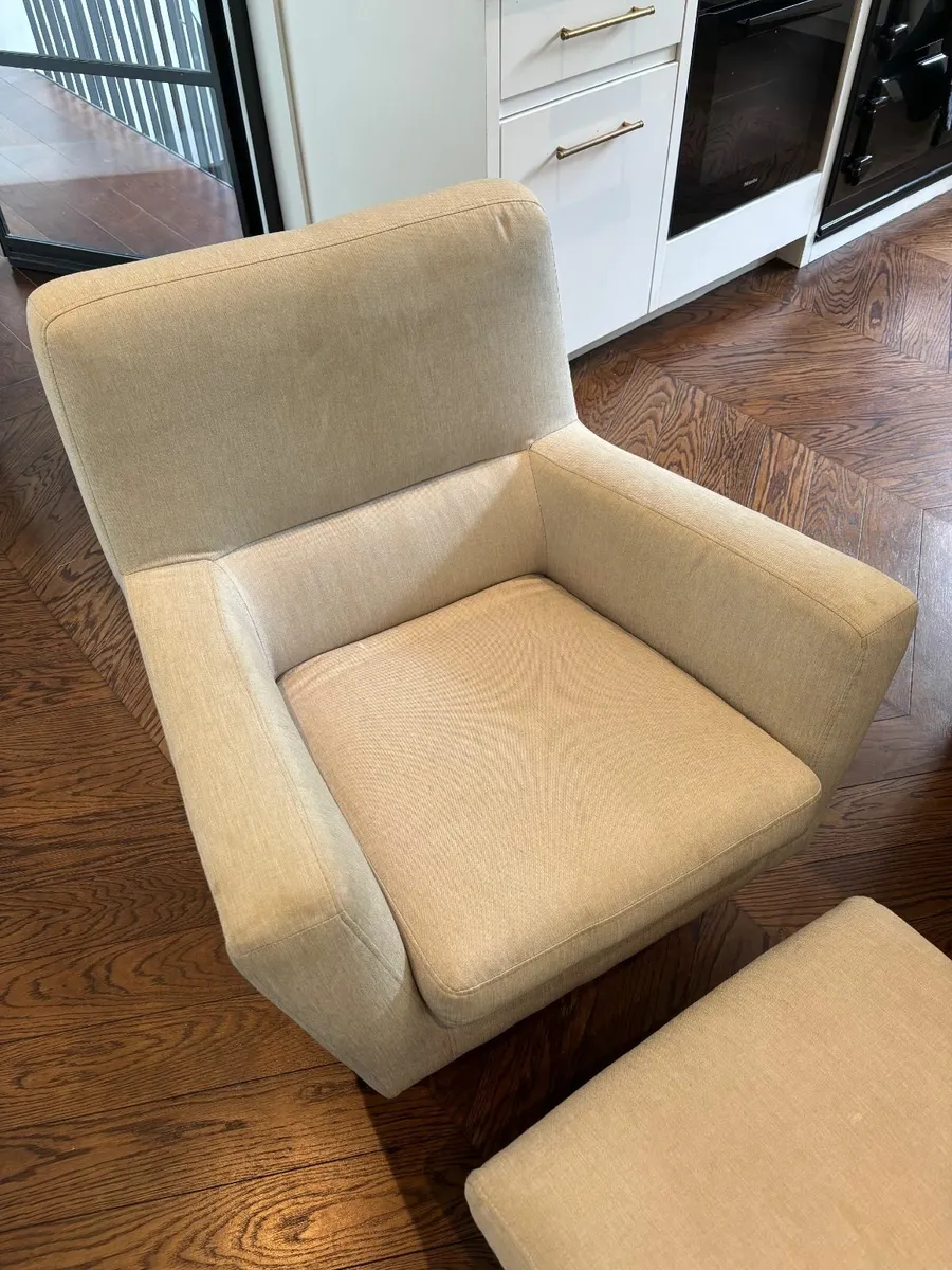 Italian Swivel Chair and Footstool - Image 2