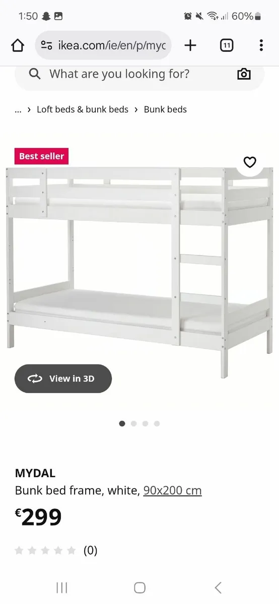 Bunk beds (Ikea) Mattress x2 (Ikea) - Image 1