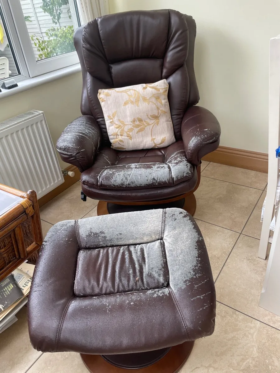 Swivel Armchairs with Foot Stools - Image 3