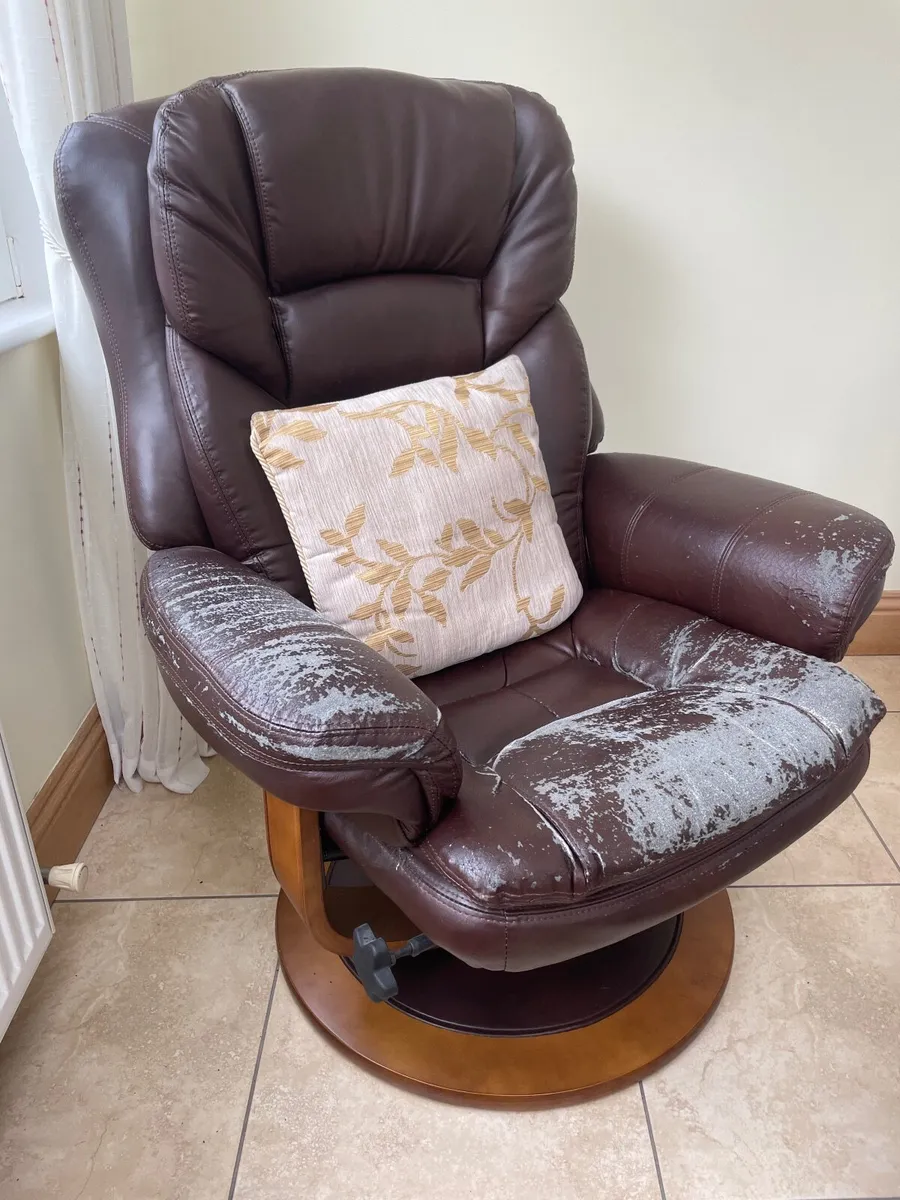 Swivel Armchairs with Foot Stools - Image 4
