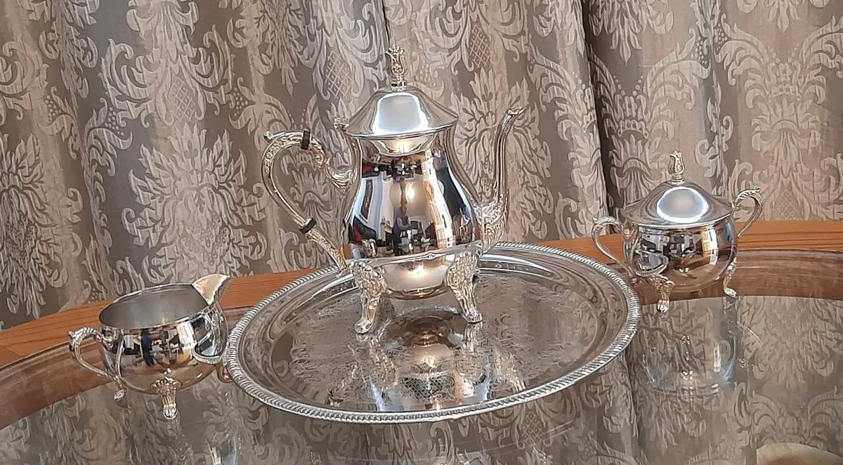 Silver plated tea set - Image 3