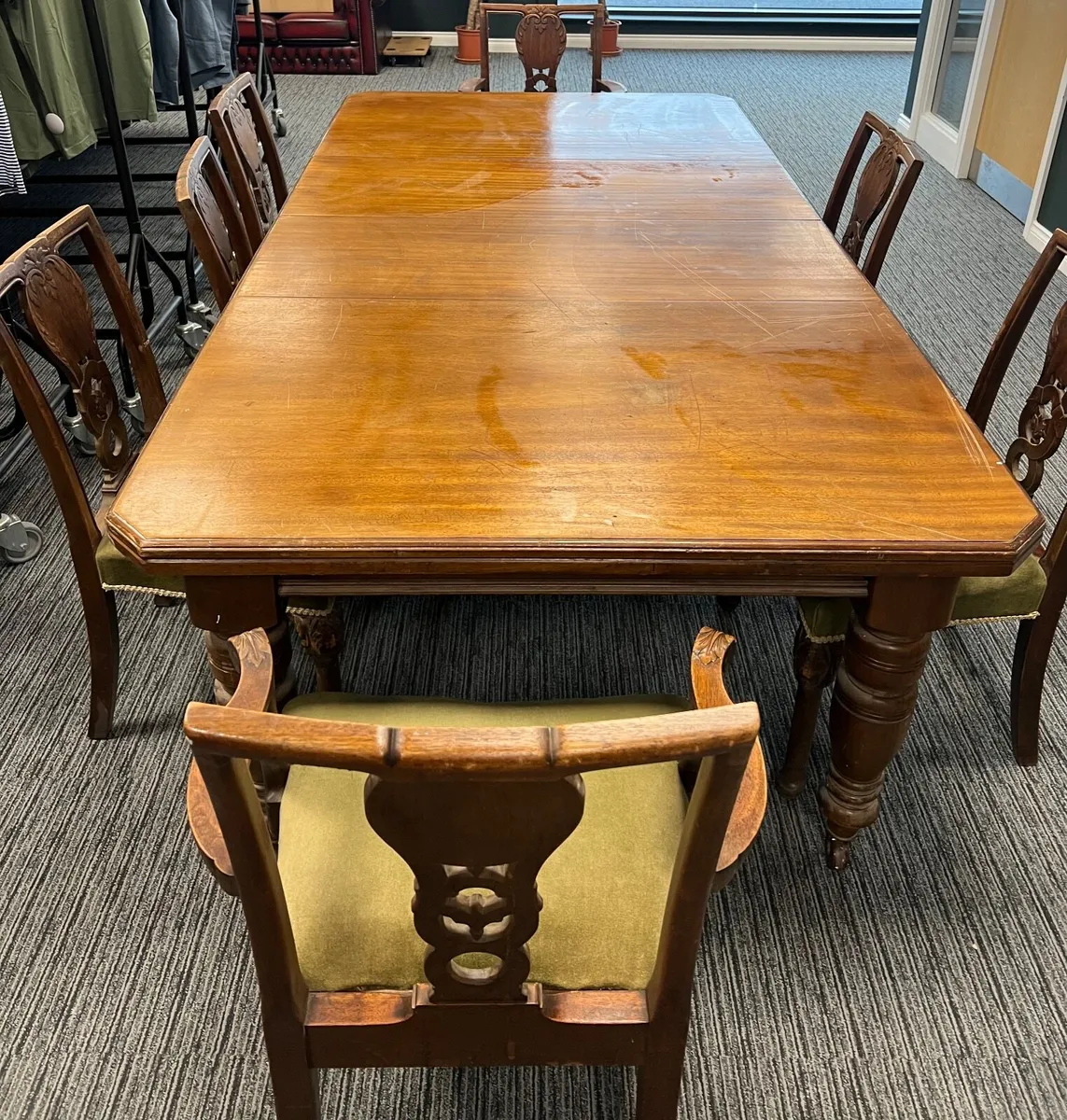 Bespoke Mahogany Table & Chairs - Image 1