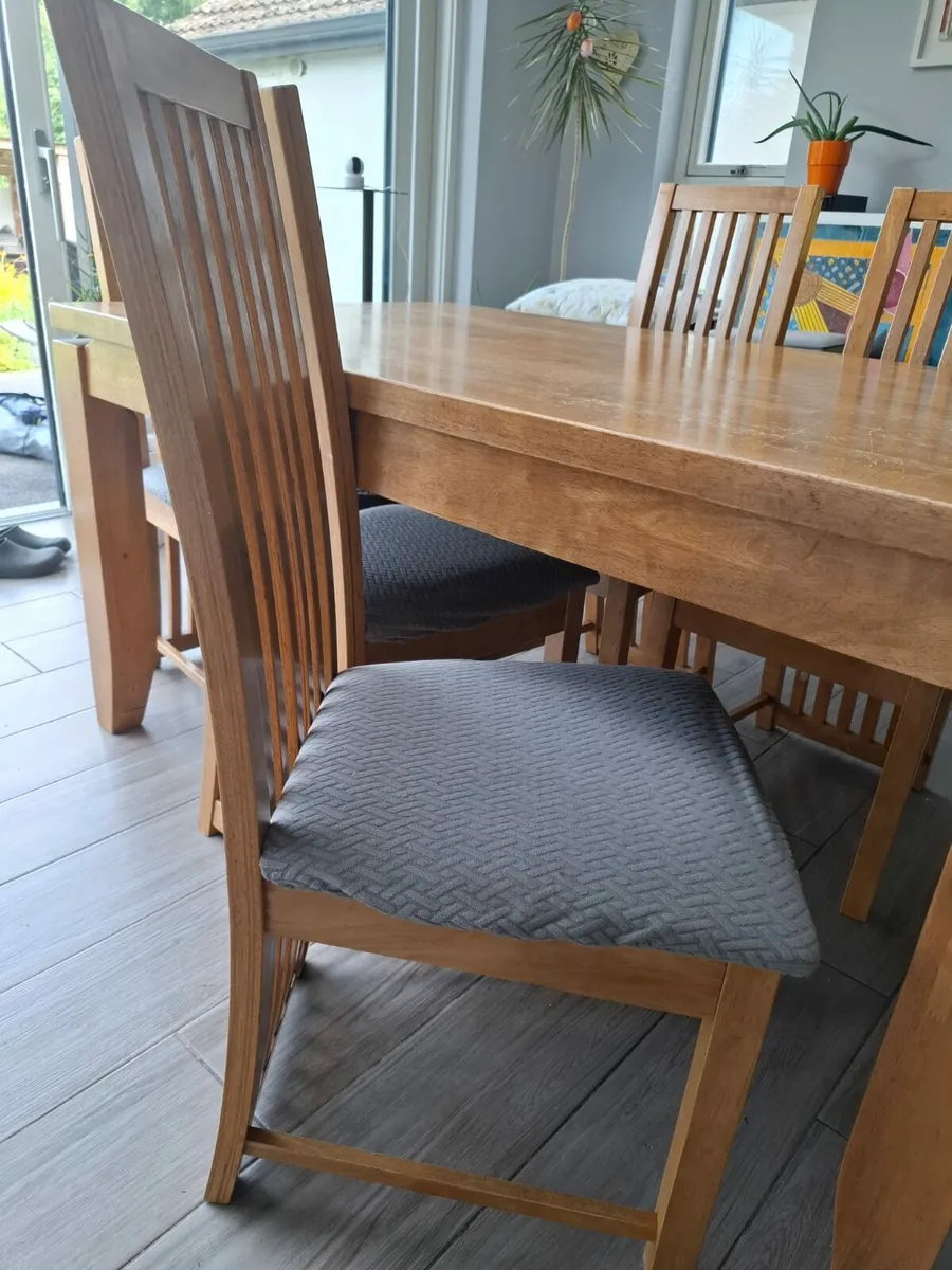 Dining table and six chairs. - Image 2