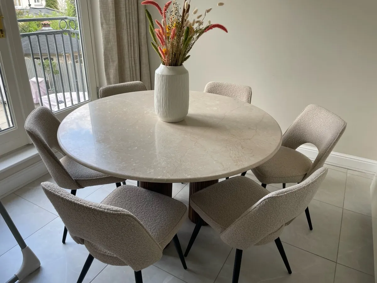 Marble/Wood dining table - Image 1