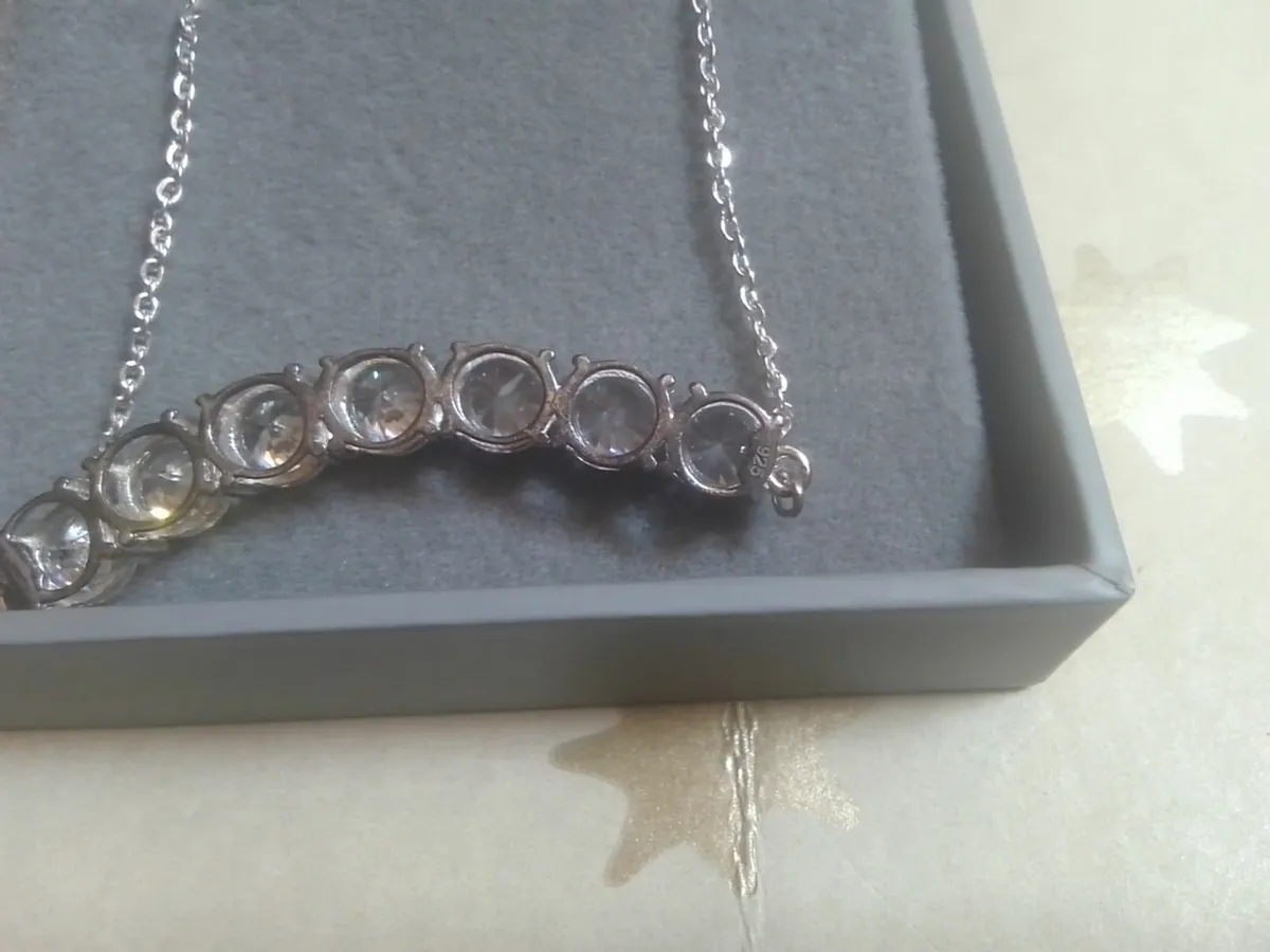 STERLING SILVER CZ 7 ROW NECKLACE SIZE 18" NEW - Image 4