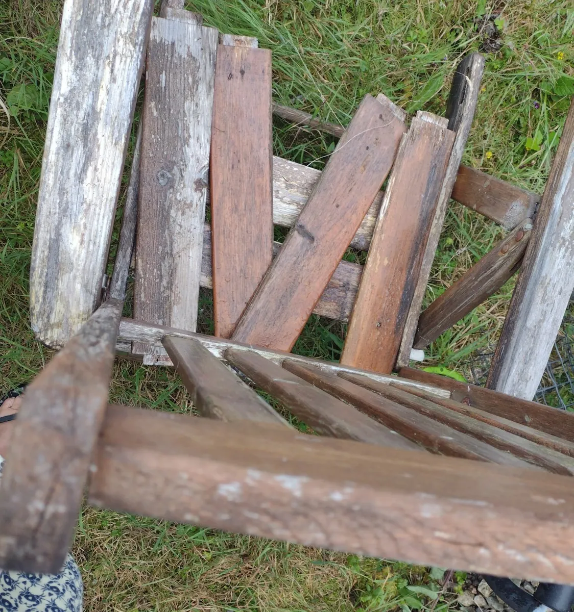 Large wooden recliner garden chairs - Image 2