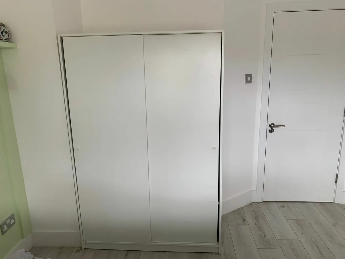 Ikea white wardrobe with sliding doors - Image 3