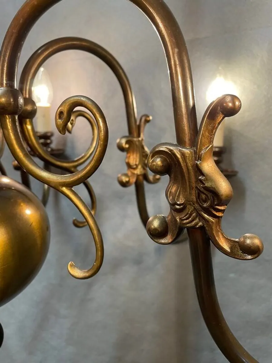 A Very Good Large Six-Branch Flemish Chandelier. - Image 2