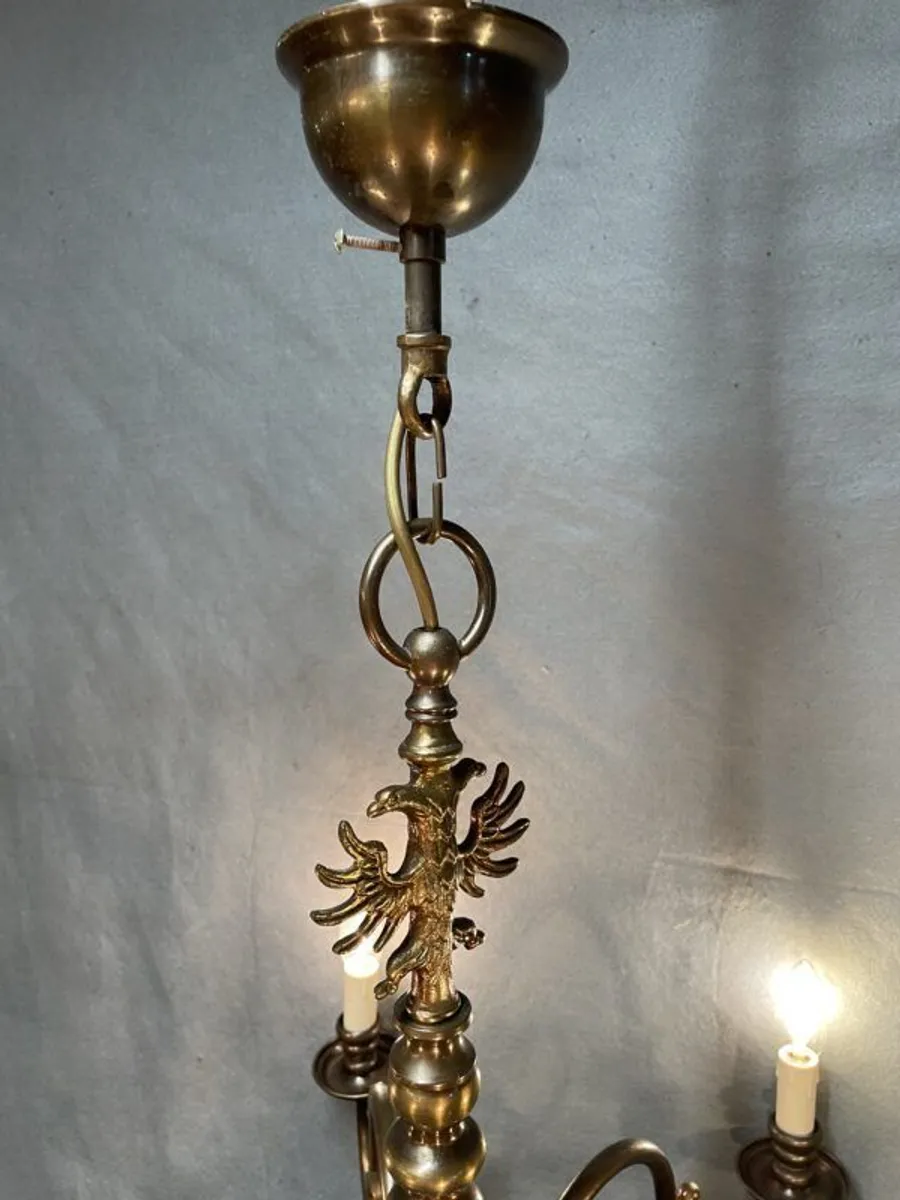 A Very Good Large Six-Branch Flemish Chandelier. - Image 4