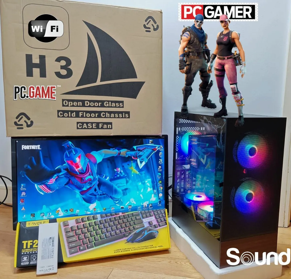PC GAMING COMPUTER MONITOR 1 TB SSD 10 FANS LED - Image 1