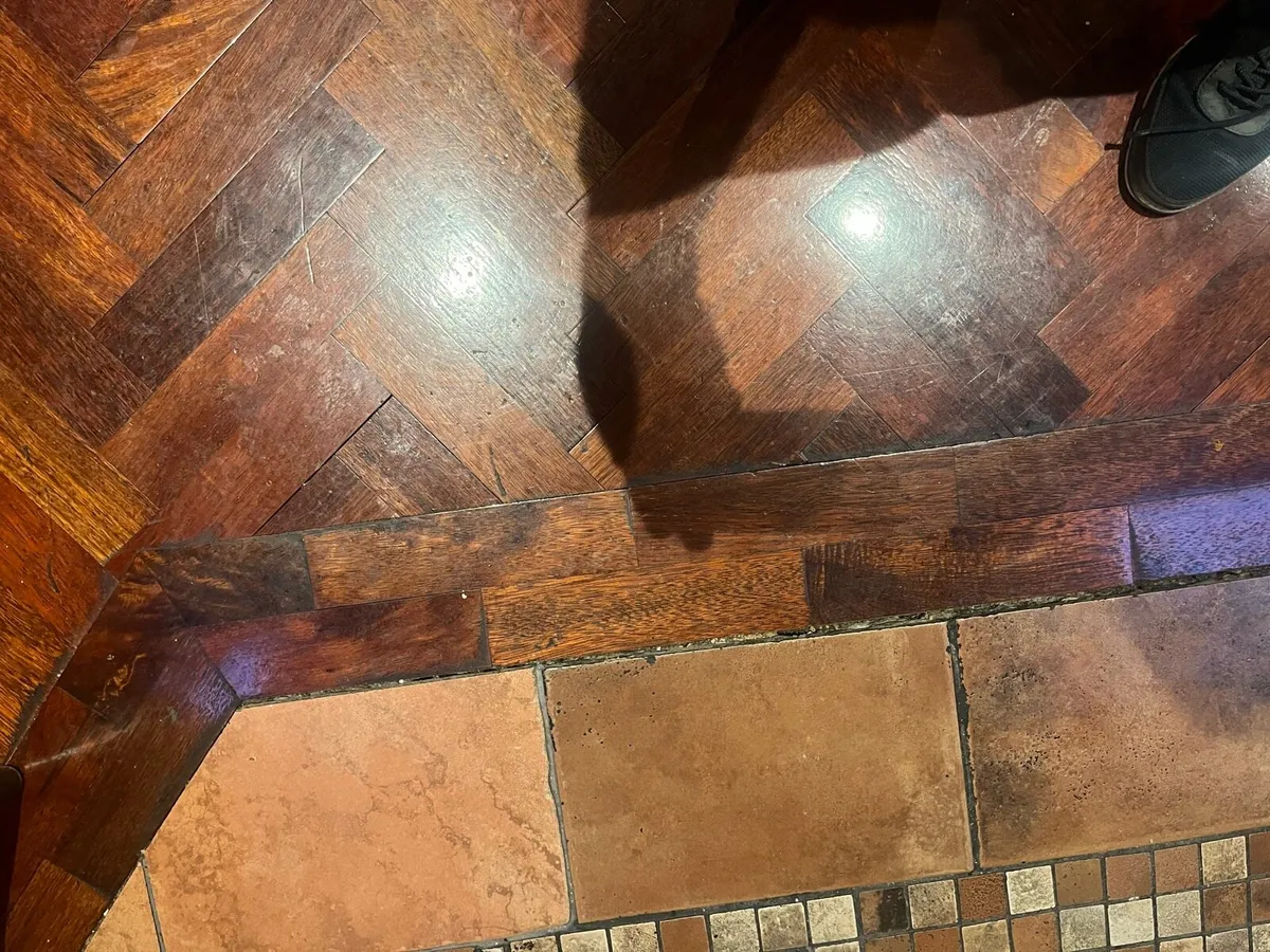 Hardwood herringbone timber floor - Image 4