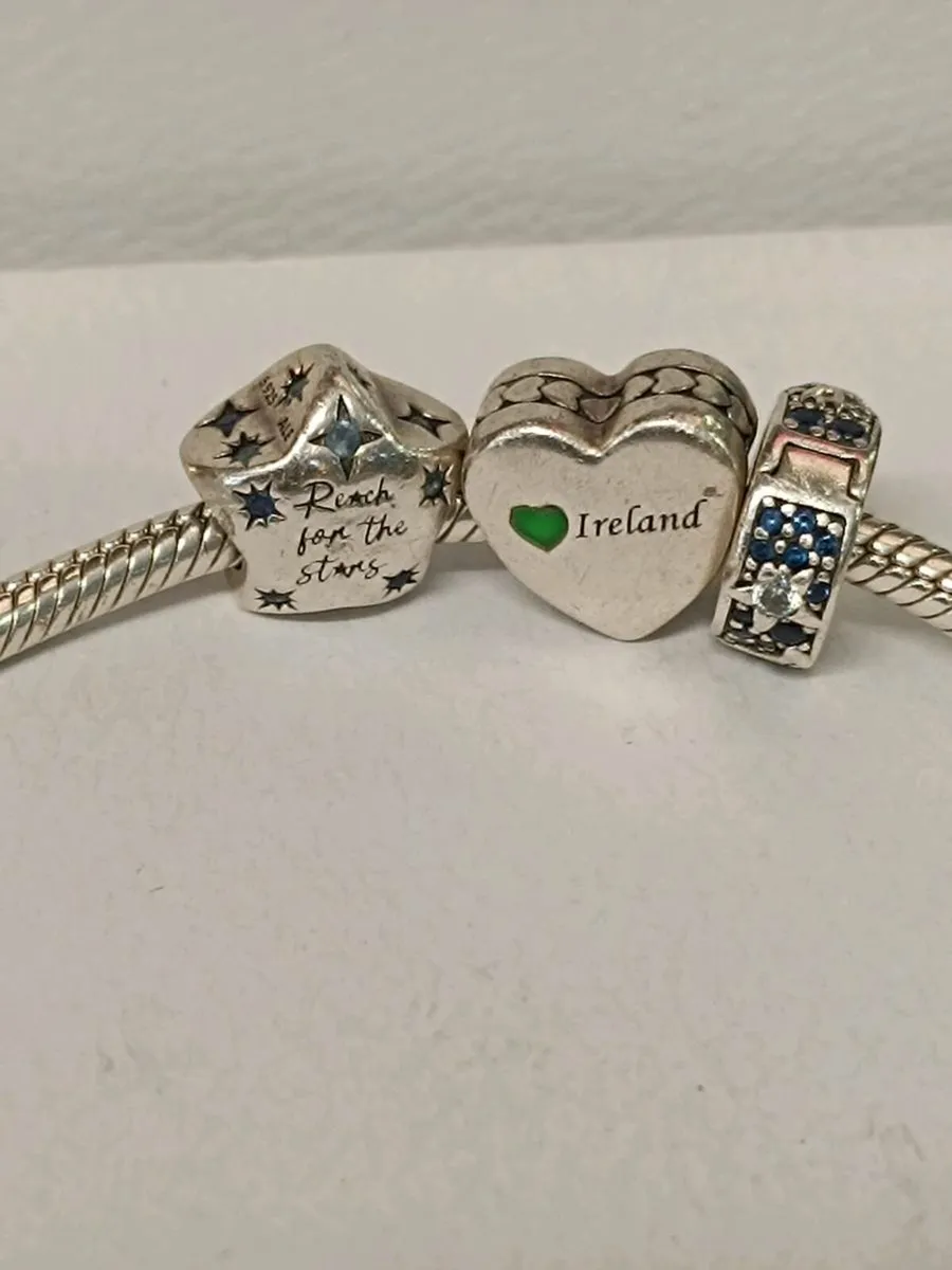 Pandora Bracelet with Charms incuding Ireland - Image 2