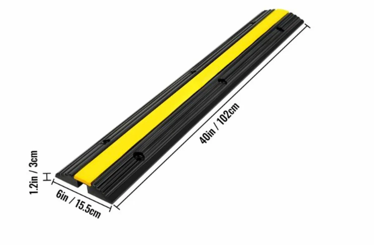4 Pack of 1-Channel Rubber Cable Protector Ramps - Image 3