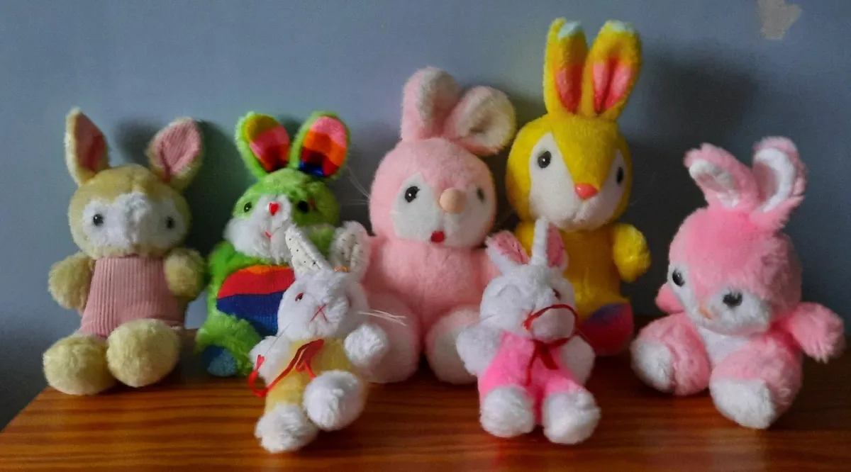 Set of 12 Small Vintage Plush Rabbits/Teddies - Image 1