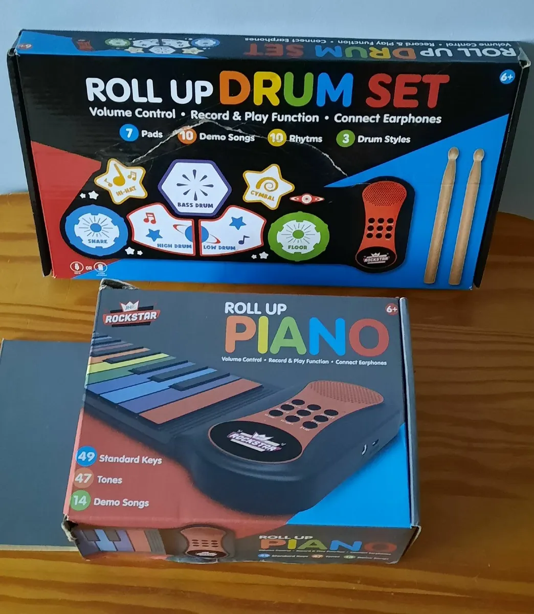 Set of Roll Up Drum and Piano Instruments - Image 1