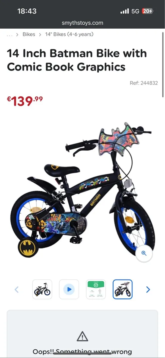 Kids Batman bike - Image 1