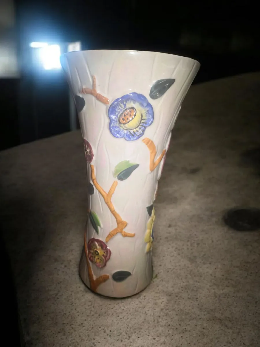 Elegant tall Arthur Wood vase with flowers - Image 2