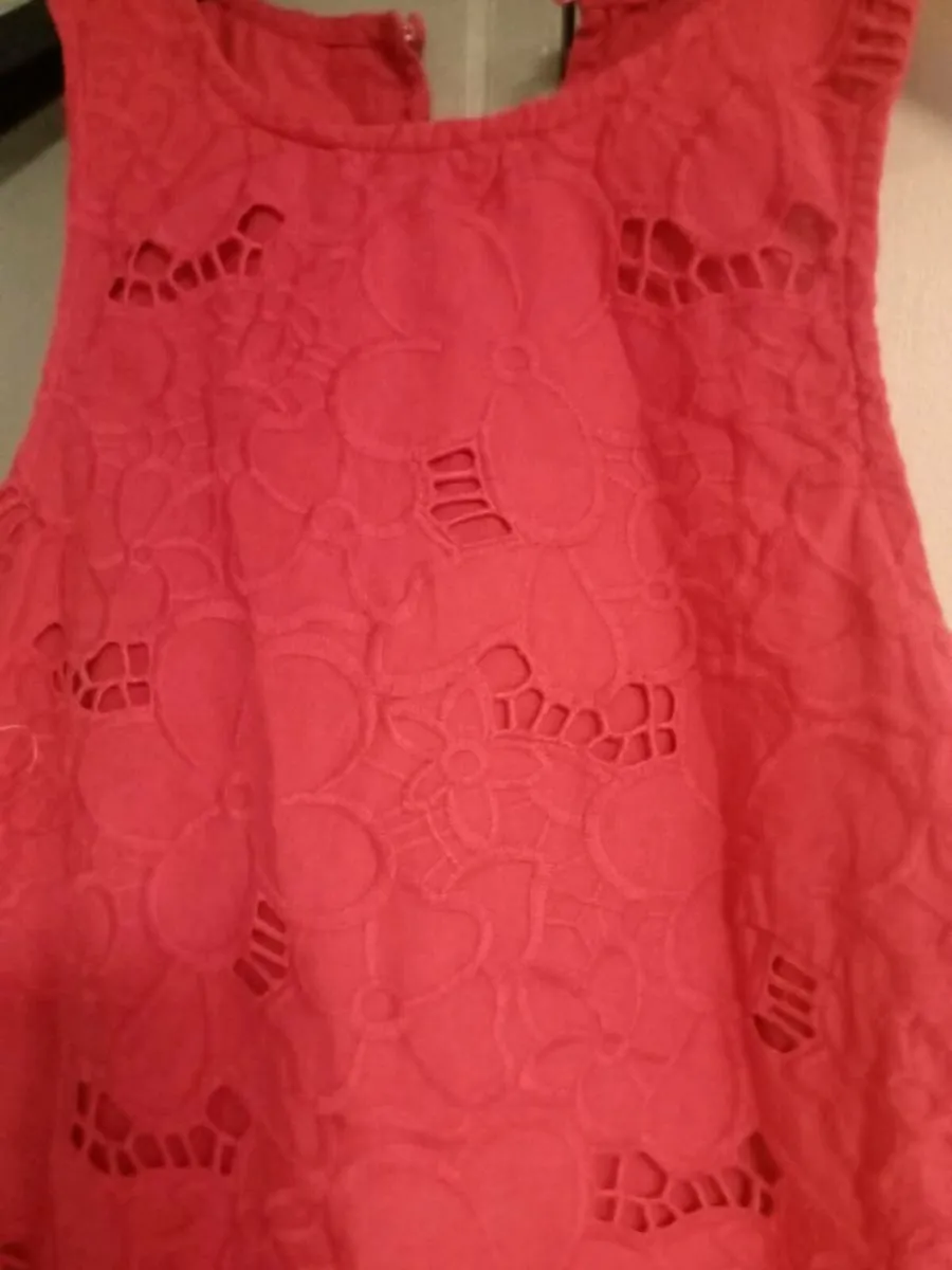Ladies pink broderie mango dress size 8 - Image 2