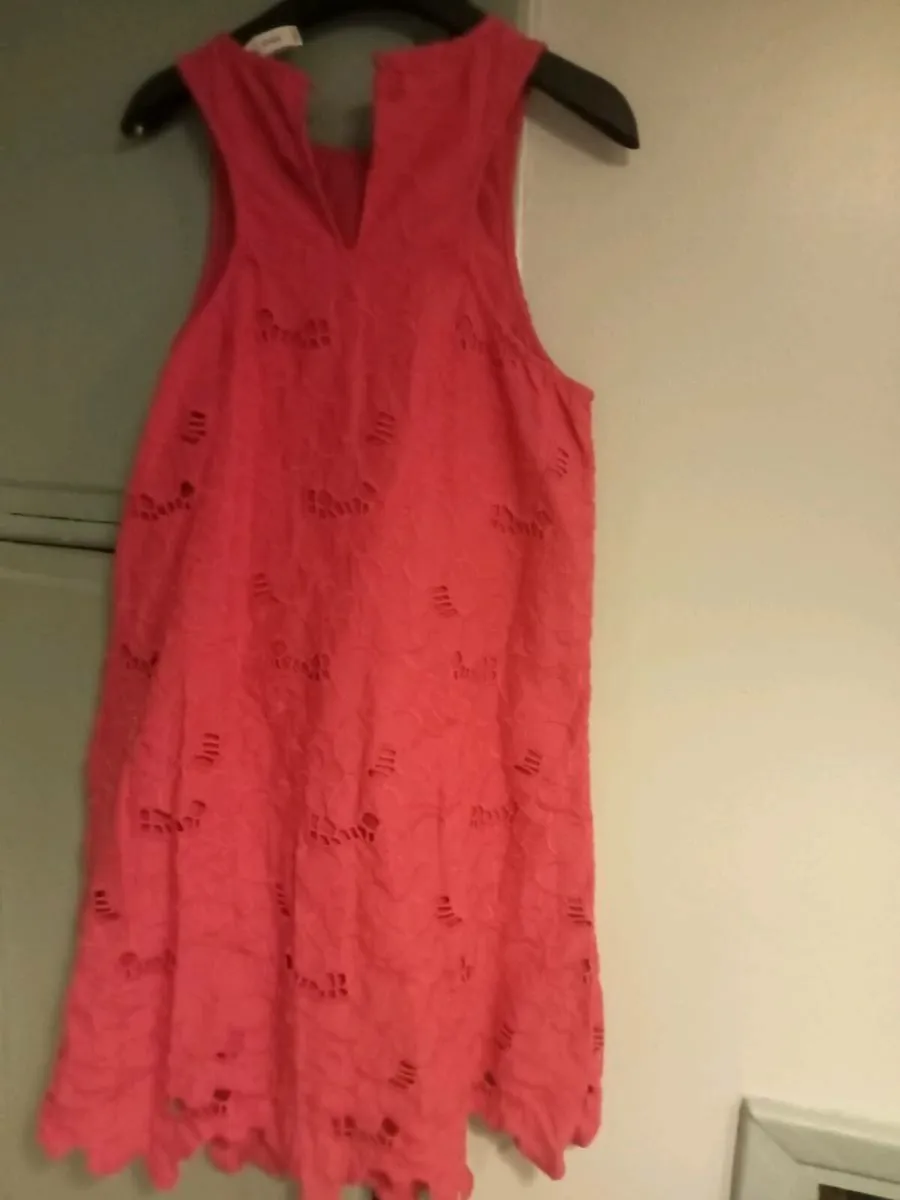 Ladies pink broderie mango dress size 8 - Image 3