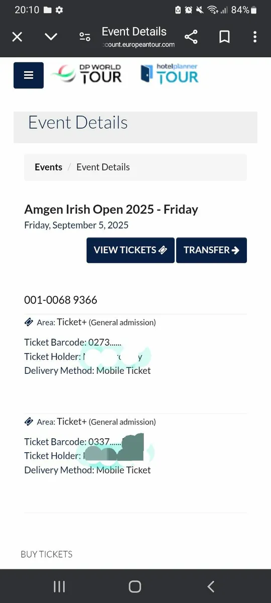 Amgen Irish Open premium tickets (Ticket +) Friday - Image 1