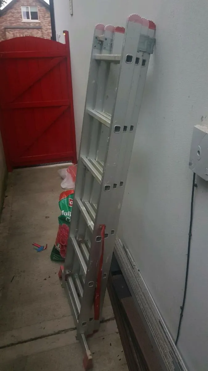 tall aluminium ladder - Image 1