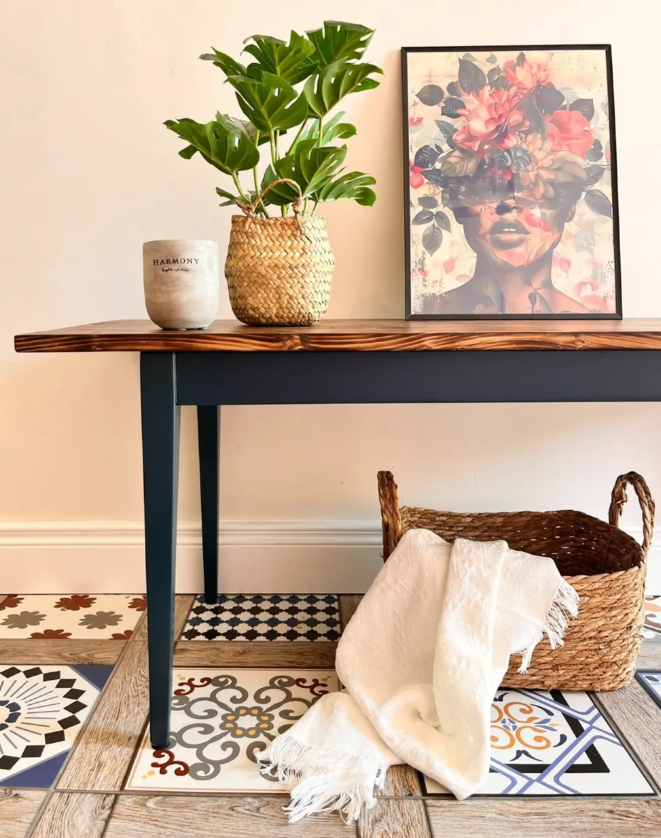 Upcycled Coffee Table | Hand-burnt top - Image 3