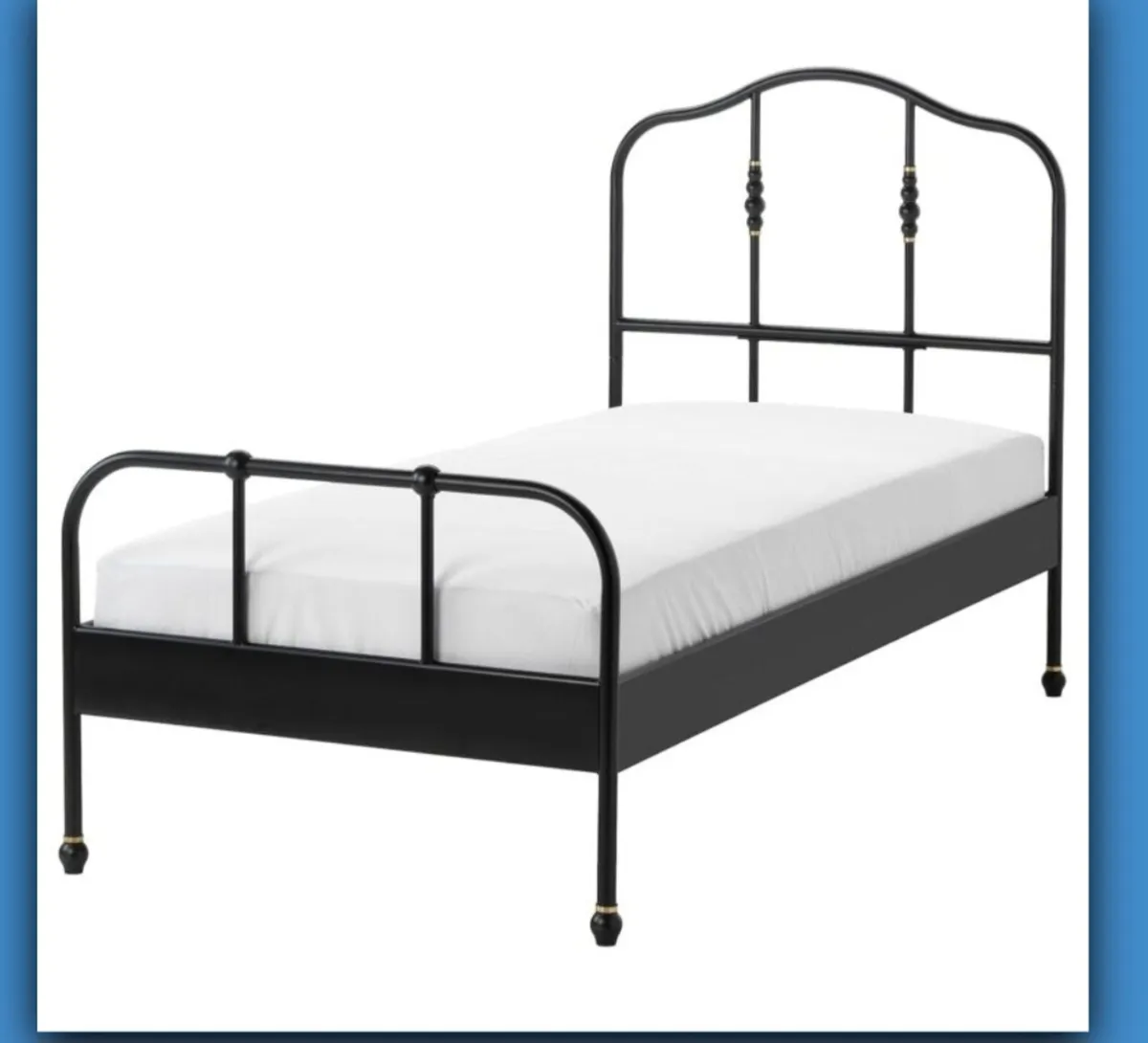 Ikea Sagstua black metal single bed frame - Image 1