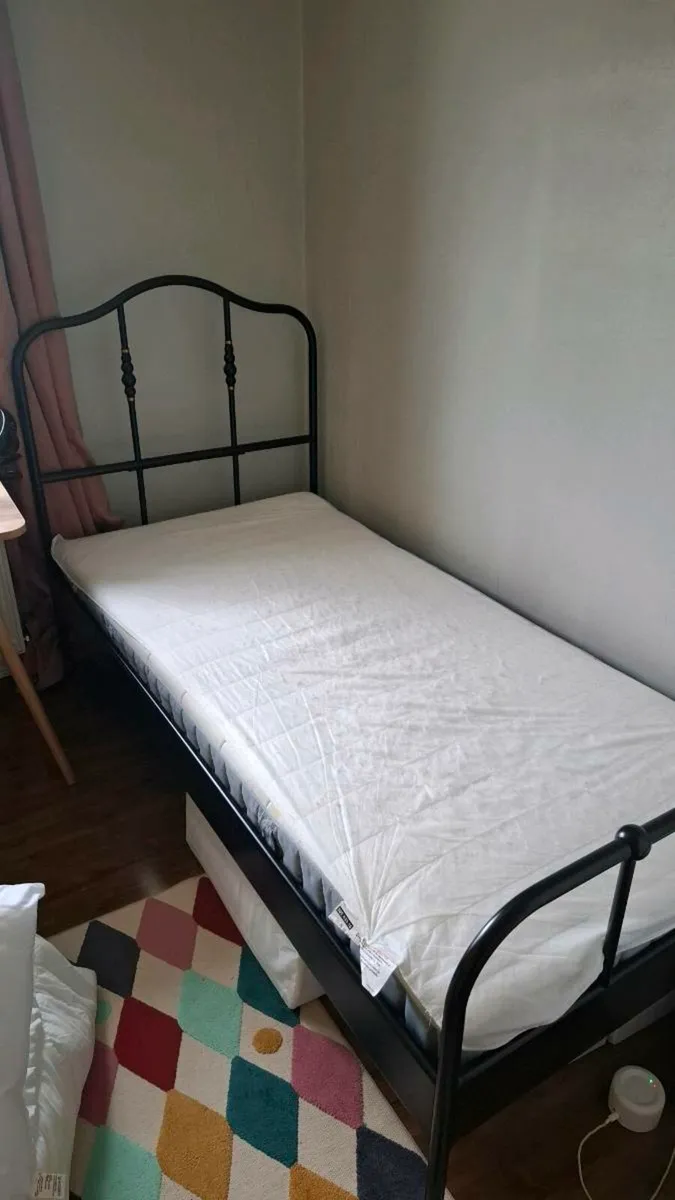 Ikea Sagstua black metal single bed frame - Image 2