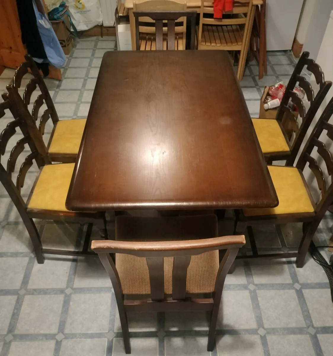 Mahogany dining table + 6 chairs - Image 1