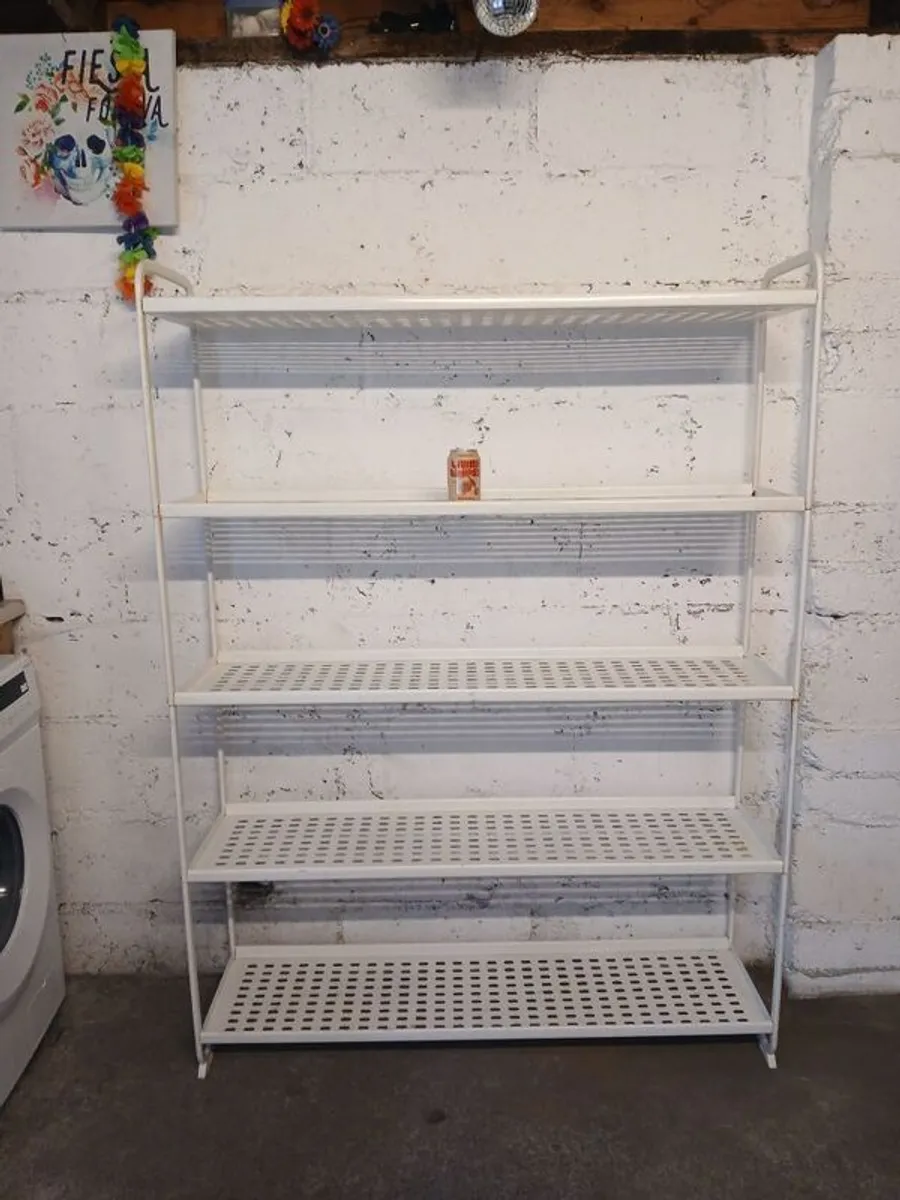 Sturdy White Metal Freestanding Shelves - Image 3