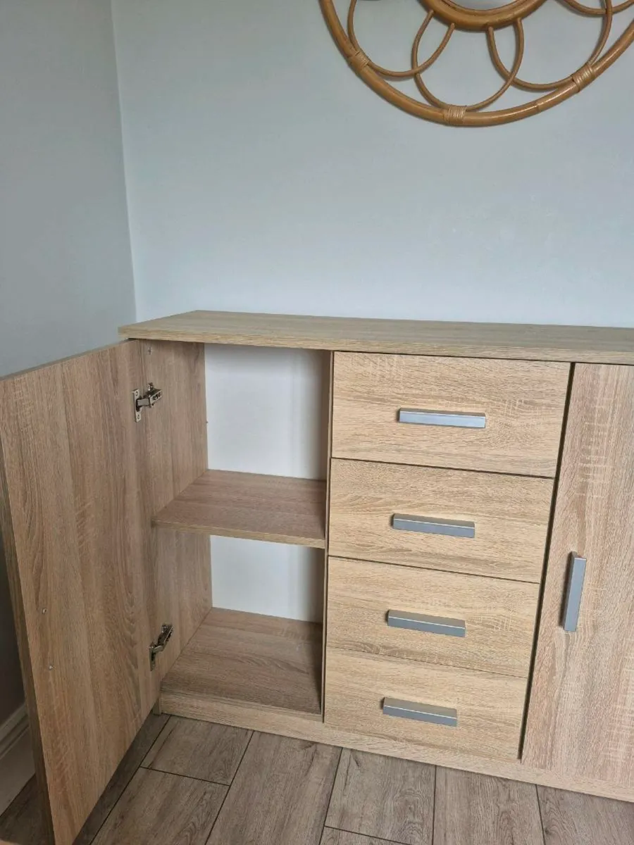 Light grey oak effect sideboard in mint condition - Image 2