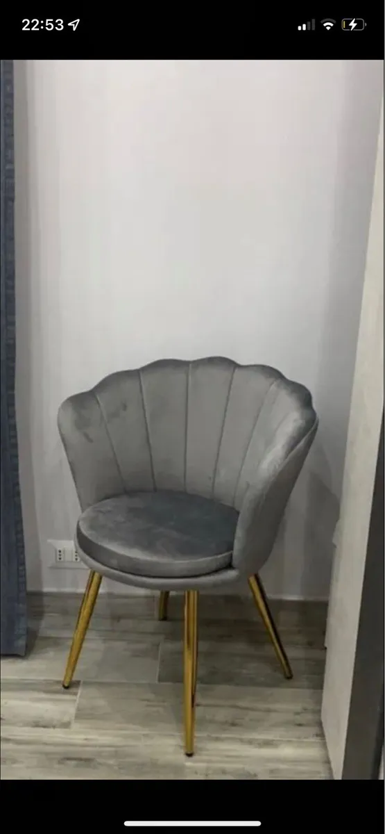 Brand New Grey Velvet Chair - Image 1