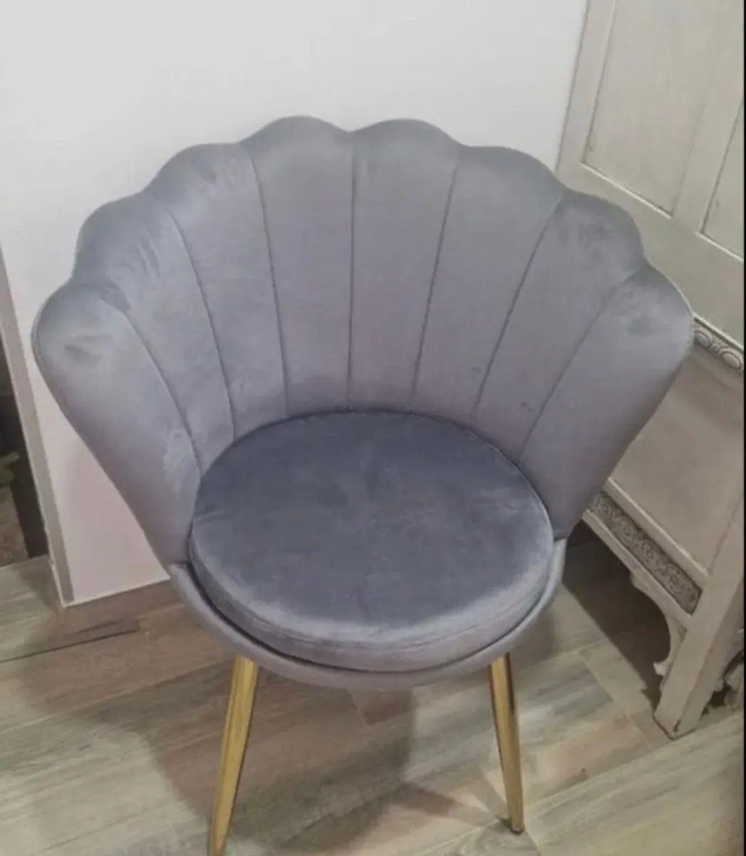 Brand New Grey Velvet Chair - Image 2