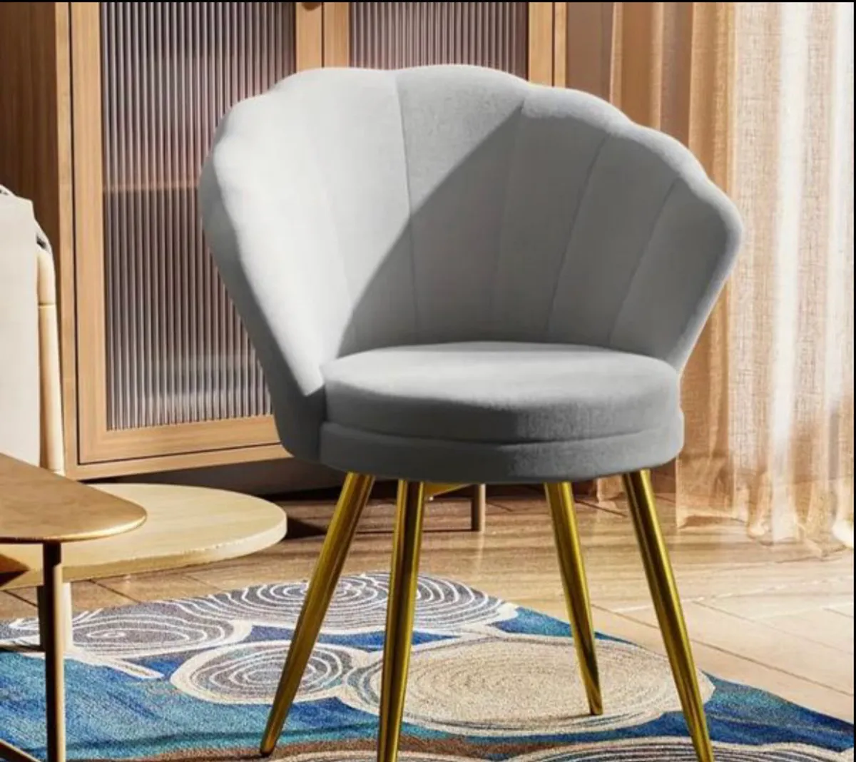 Brand New Grey Velvet Chair - Image 3