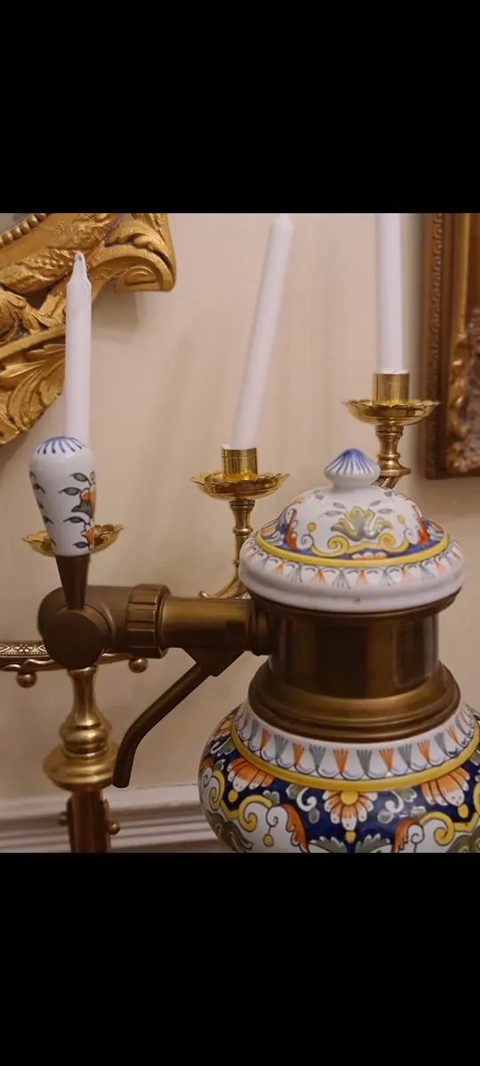 Antique porcelain and brass beer tap - Image 4
