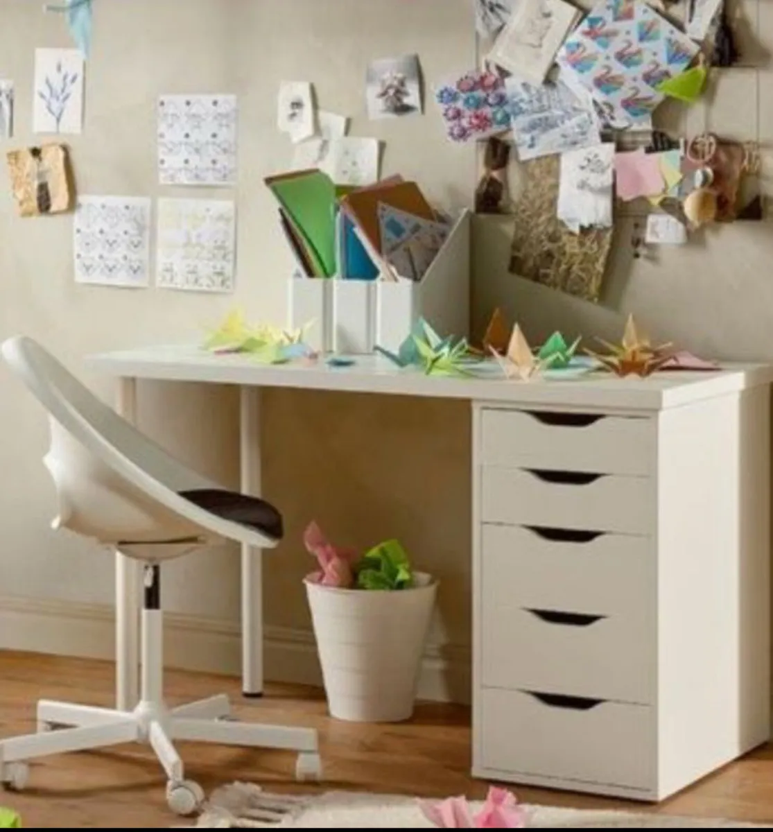 Pedestal, drawer and desk - Image 1