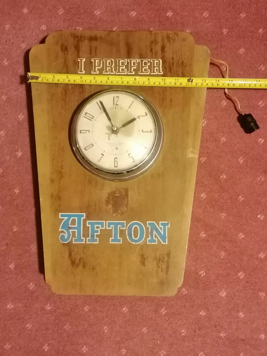 I Perfer Afton 1950s Wall Clock - Image 2