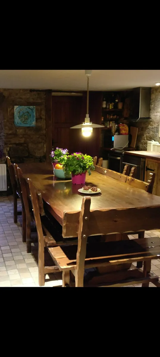 Large Solid Wood 10 Seater Dining Table